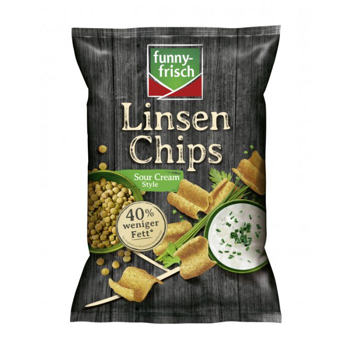 Funny Frisch Linsen Chips Sour Cream Style 90g-4003586104038