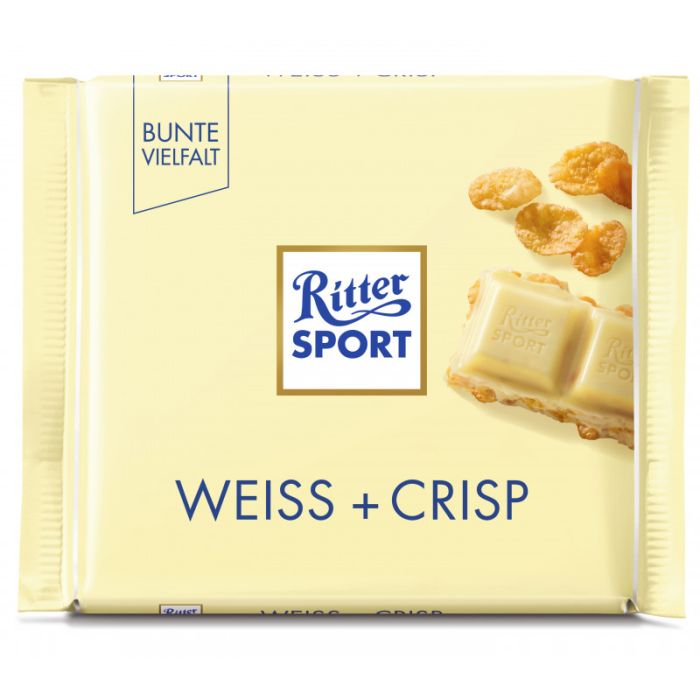 Ritter Sport 100G Weiss + Crisp Tafel-4000417292001