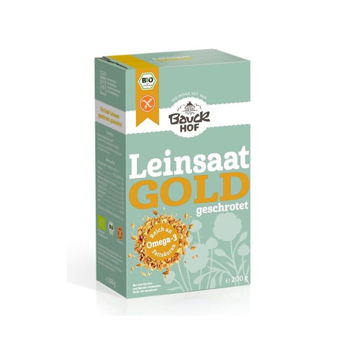 Bauckhof Gold-Leinsaat geschrotet 200g Bio glutenfrei-4015637823522