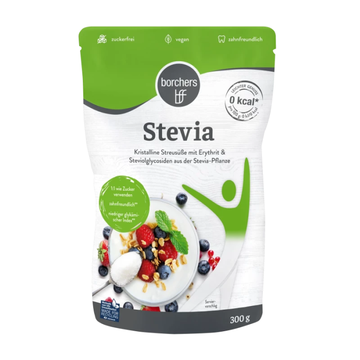 borchers Stevia Kristalline Streusüße mit Erythrit 300g-4260175670514