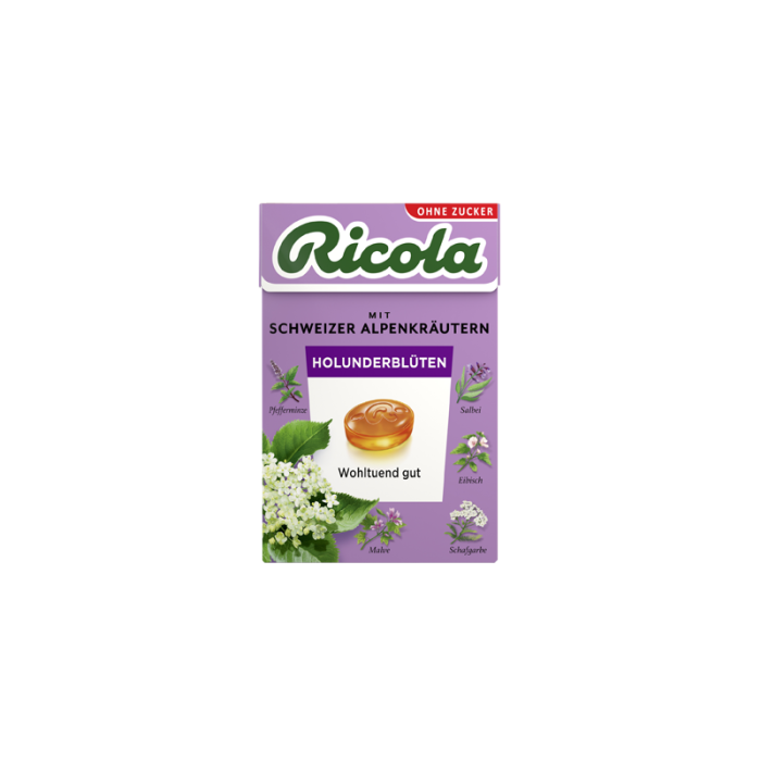 Ricola Holunderblüten - zuckerfrei 50g Box-7610700946442