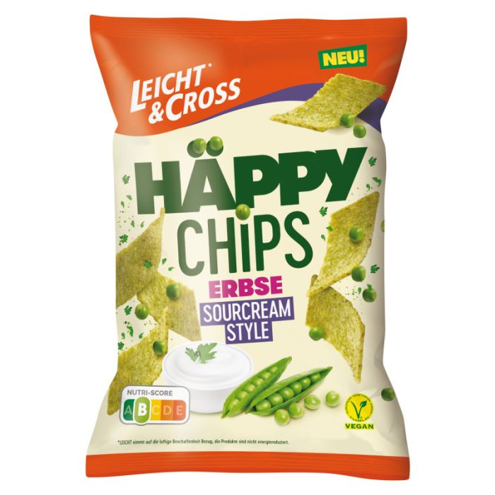 Leicht & Cross Häppy Chips Erbse Sourcream Style 90g-4001518116074