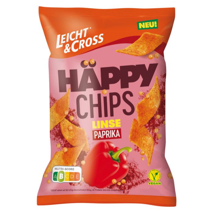 Leicht & Cross Häppy Chips Linse Paprika 90g-4001518116050