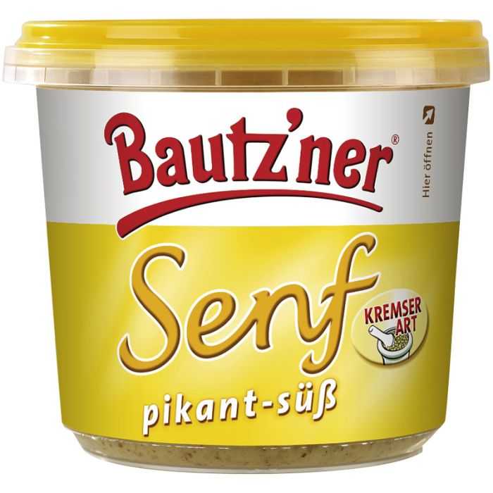 Bautzner Senf pikant-süß Becher 200ml-4012860003417