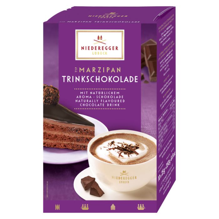 Niederegger Marzipan Trinkschokolade, 10 Stick-Portionsbeutel = 250g-4000161850335