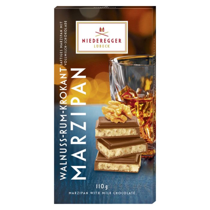 Niederegger Marzipan Tafel-Schokolade Walnuss-Rum-Krokant 110g-4000161060932