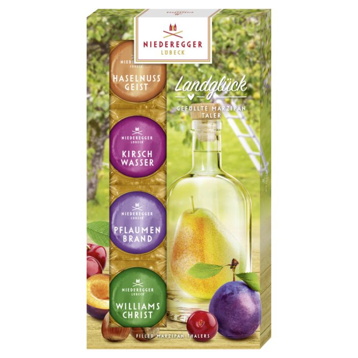 Niederegger Gefüllte Marzipan Taler alkoholisch "Landglück" 112g-4000161150961