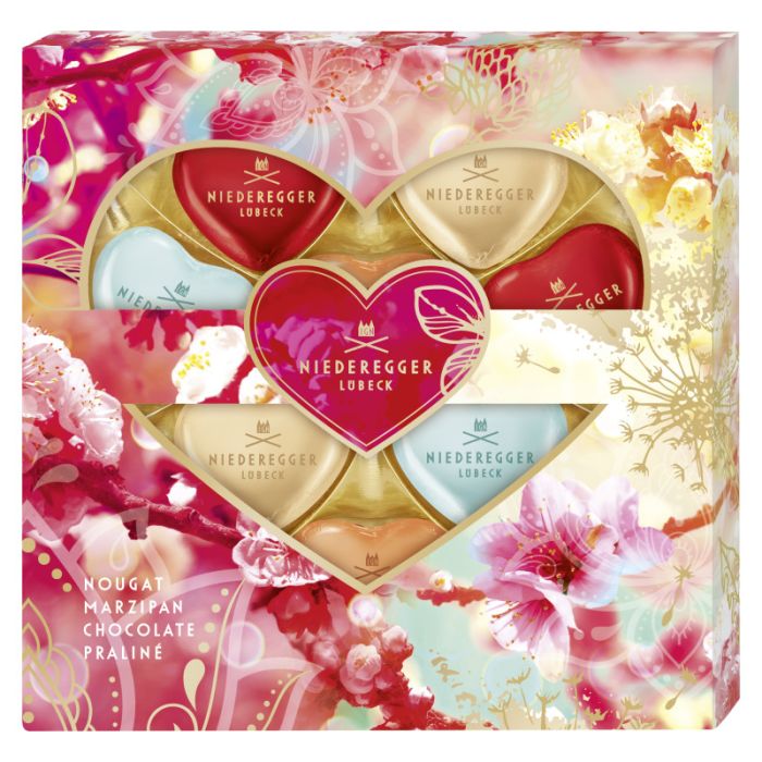 Niederegger Meisterselektion Herzen »Flowers« 125g-4000161200932