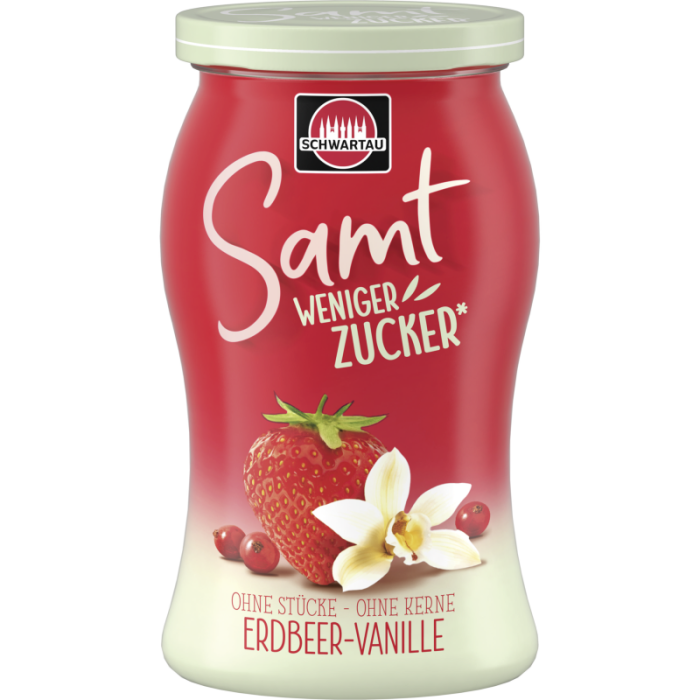 Schwartau Samt weniger Zucker Erdbeer-Vanille 255g-4011800174316