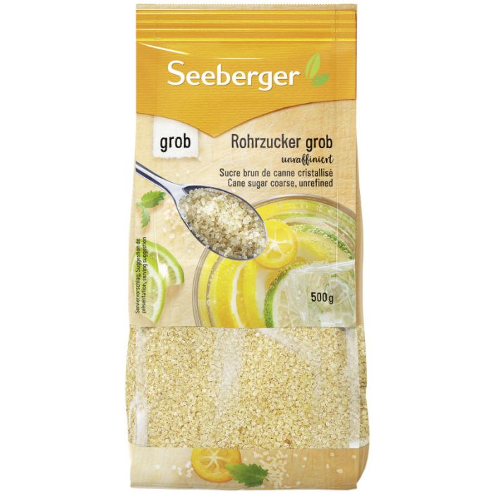 Seeberger Rohrzucker Grob, Unraffiniert 500g-4008258571019