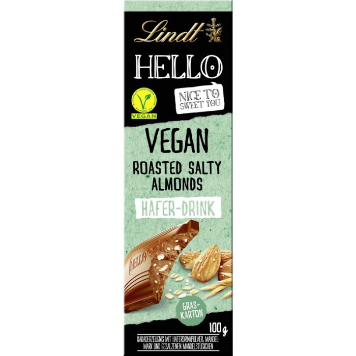 Lindt HELLO Tafel VEGAN Salted Almonds 100g-4000539242007