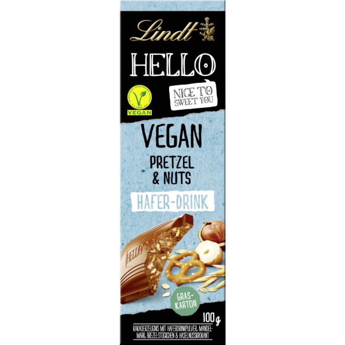 Lindt HELLO Tafel Vegan Pretzel & Nuts 100g-4000539242700