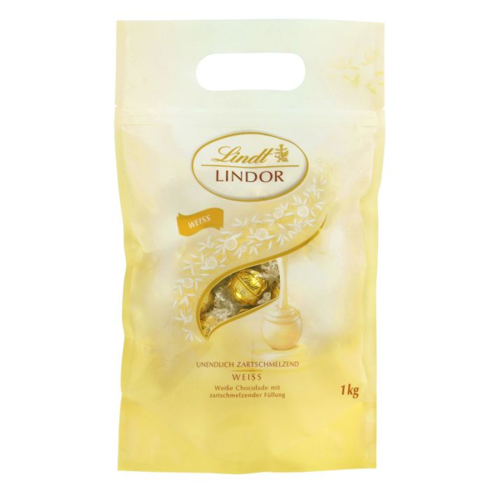 Lindt Lindor Beutel Weiß 1KG (1000g)-4000539499920