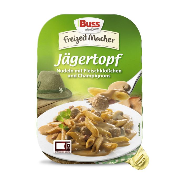 Buss Jägertopf Nudeln mit Fleischklößchen und Champignons 300g-4003082008199