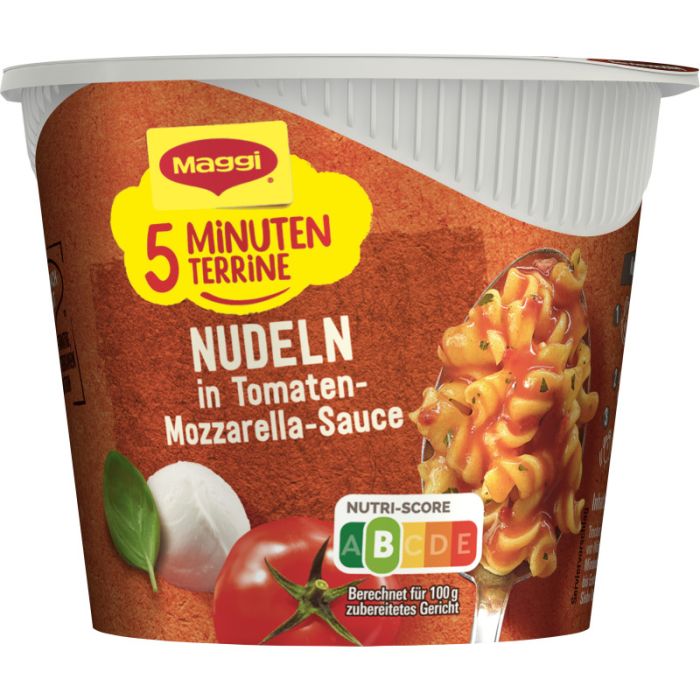 MAGGI 5 MINUTEN TERRINE Nudeln in Tomaten-Mozzarella-Sauce 55g-7613035587359