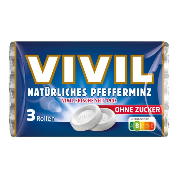 Vivil Pfefferminze ohne Zucker 3er = (84g)-4020400001113