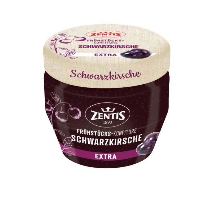 Zentis Frühstücks-Konfitüre Extra 230g Glas, Schwarzkirsch-4002575629118