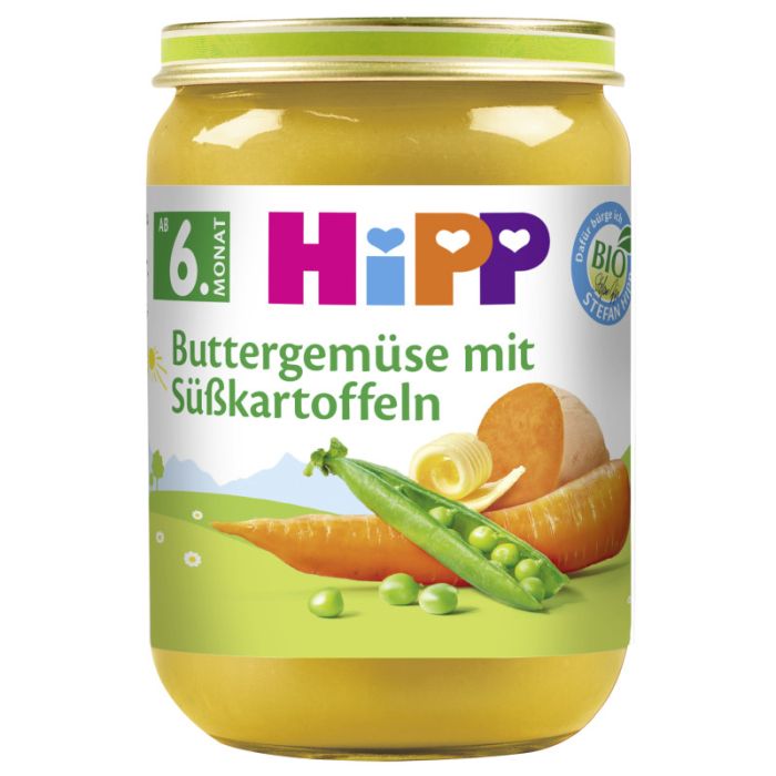 HiPP Buttergemüse mit Süßkartoffeln, ab 6. Monat,  190g-4062300257689