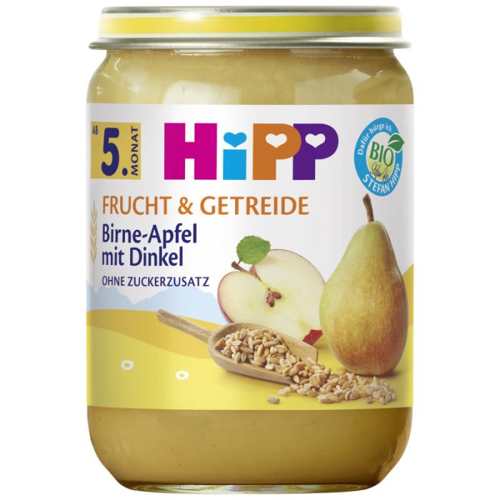 HiPP Bio Frucht und Getreide Birne-Apfel mit Dinkel, 190g-4062300269842