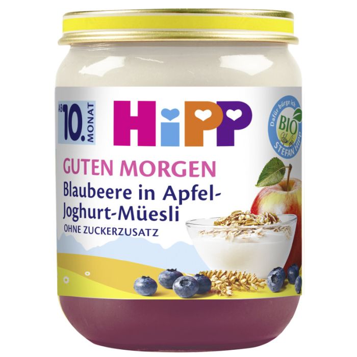 HiPP Bio Guten Morgen Müesli: Blaubeere in Apfel-Joghurt-Müesli, 160g-4062300379657