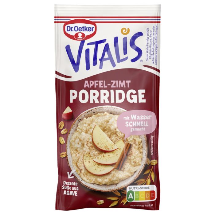 Dr. Oetker Vitalis Porridge Apfel-Zimt 58g-4000521033750