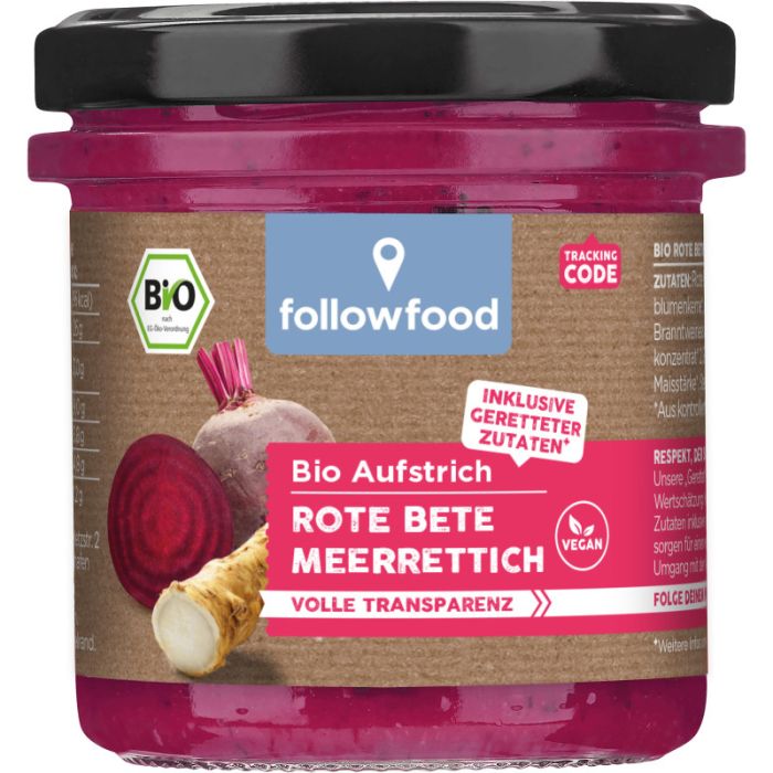 followfood Bio Rote Bete Aufstrich mit Meerrettich vegan 135g-4260655550190