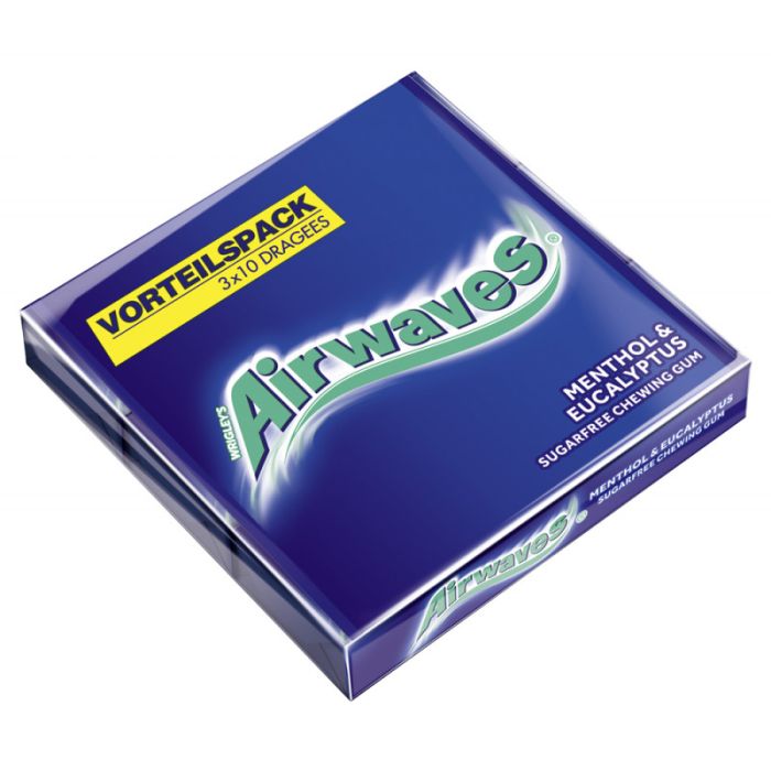 3x Wrigley's AIRWAVES Menthol Eucalyptus = 3x14g-4009900360937