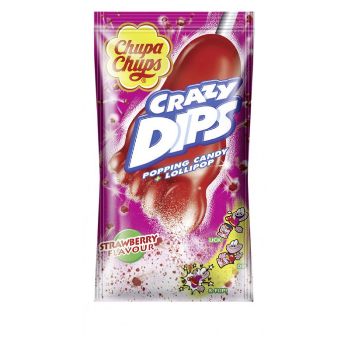 Chupa Chups Crazy Dips Strawberry 14g-8410031953893