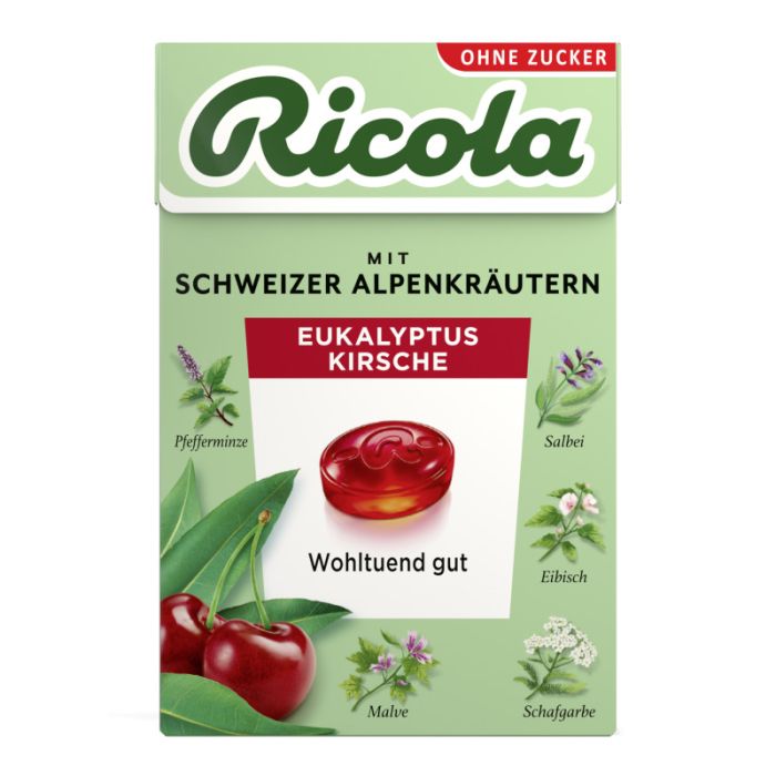 Ricola Eukalyptus Kirsche ohne Zucker 50g-7610700010105