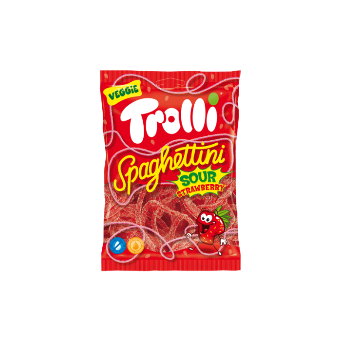 Trolli Spaghettini sour Strawberry 100g-4000512776635