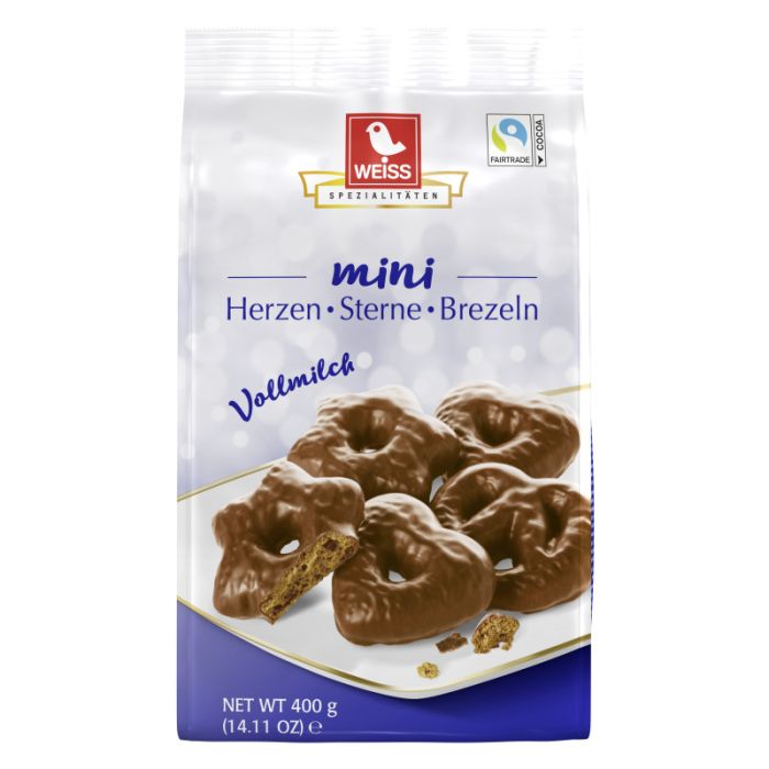 Weiss Mini-Herz-Stern-Brezel Vollmilch 400g-4003160116907