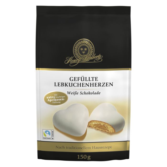 Henry Lambertz Gefüllte Lebkuchen-Herzen Weiss 150g-4006894267402