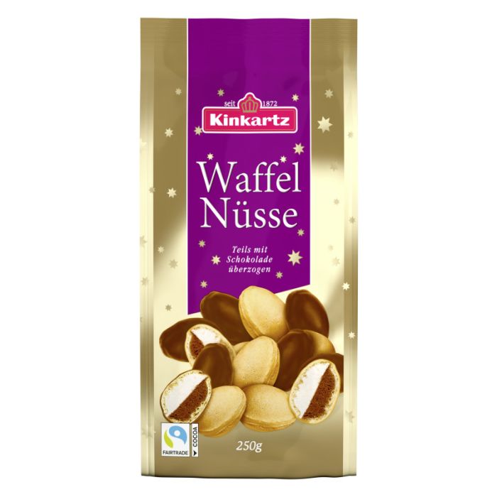 Kinkartz Waffelnüsse Zartbitter teilschokoliert 250g-4035900146202