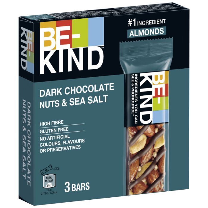 BE-KIND® Dark Chocolate Nuts & SeaSalt 3Pack 3x30g = 90g-5000159532969