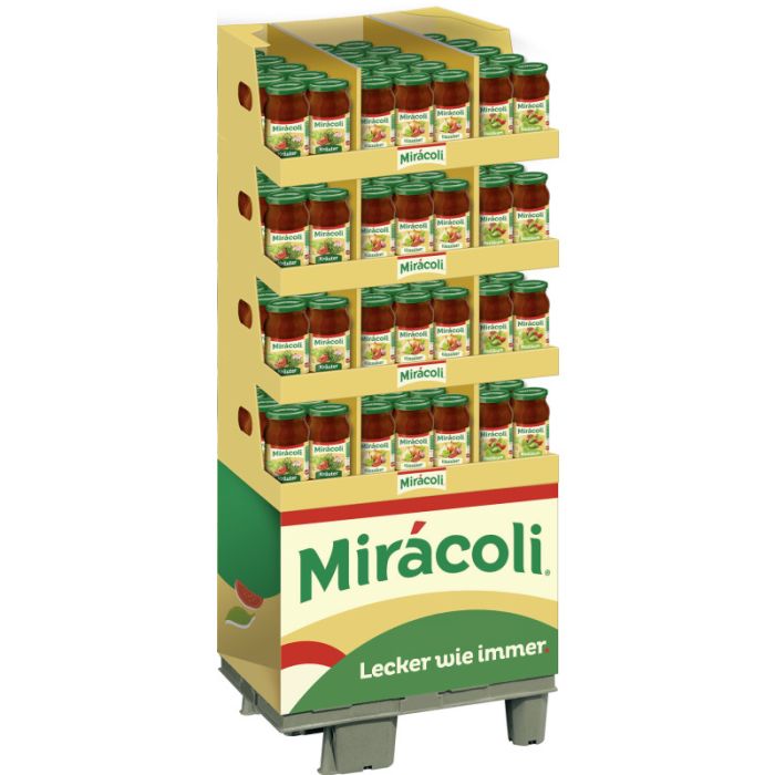 Display MIRACOLI® Pasta Sauce 3 Varietäten 138x400g (1/4 Palette) 55,200kg-4008429129353