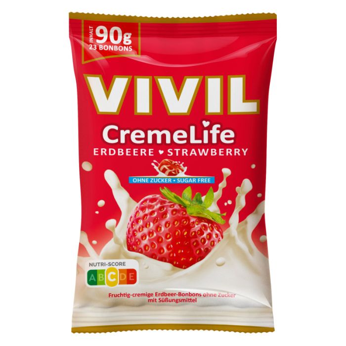 Vivil CremeLife ohne Zucker Erdbeere 90g-4020400697408