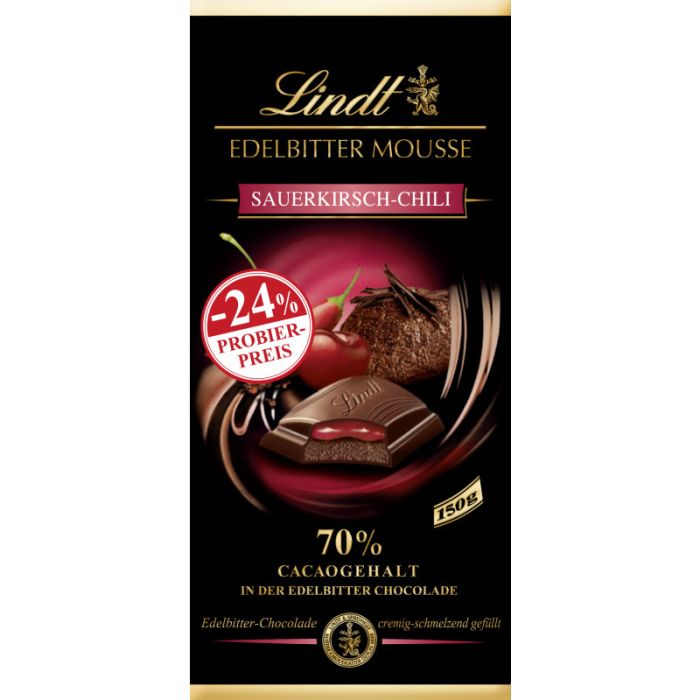 Lindt Edelbitter Mousse Kirsch-Chili PP 150g-4000539045806