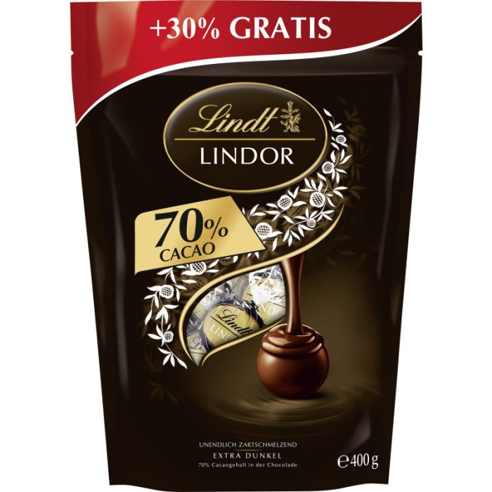 Lindt LINDOR XL Beutel 70% --- 400g-4000539115769