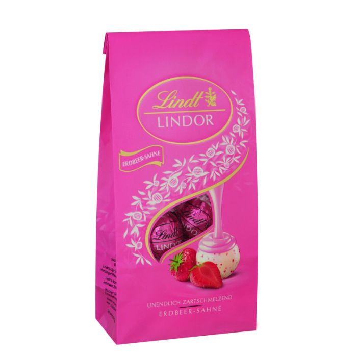 Lindt Lindor Beutel Erdbeere  137g-4000539105302