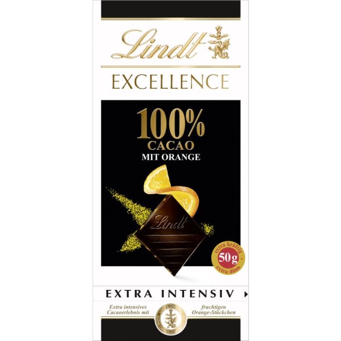 Lindt EXCELLENCE 100% Orange 50g-3046920022279