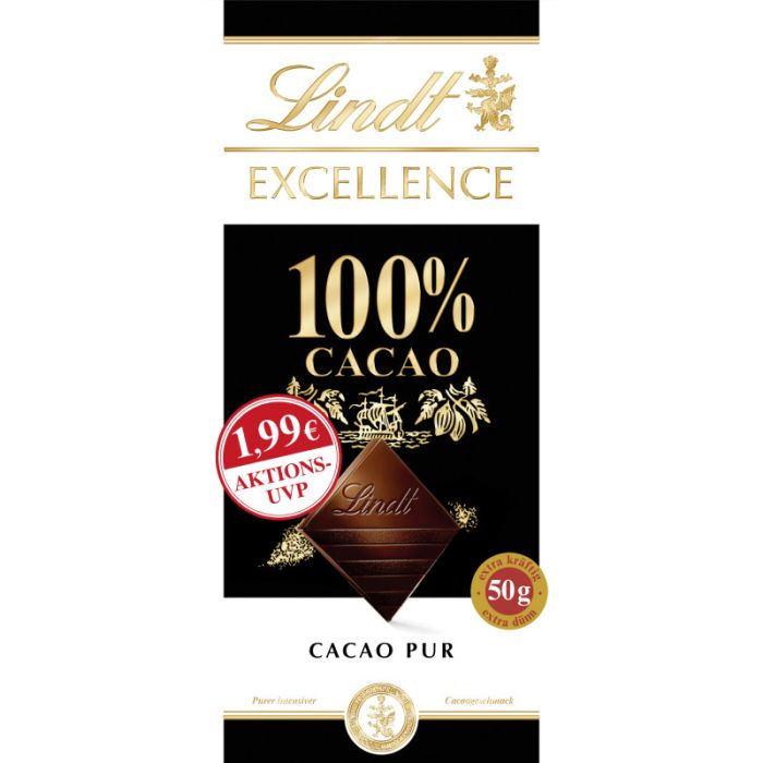 Lindt EXCELLENCE 100% PP 50g-3046920022217