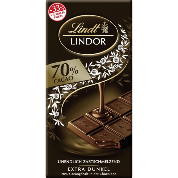 Lindt LINDOR Tafel 70% PP 100g-8003340803234