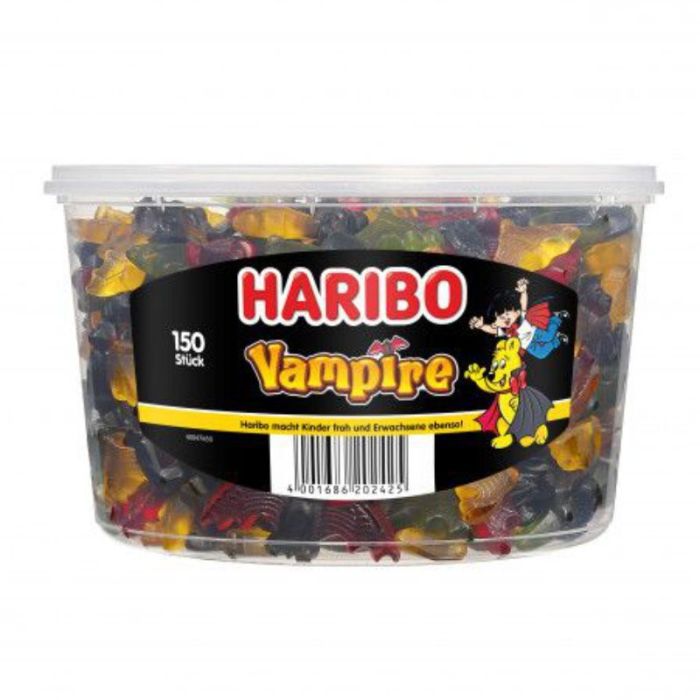 Haribo Lakritz Vampire Dose 150 Stk = 1200g Fruchtgummi-4001686202425