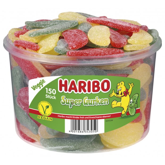 Haribo Saure Gurken Dose 150 Stk. = 1350g-4001686343050