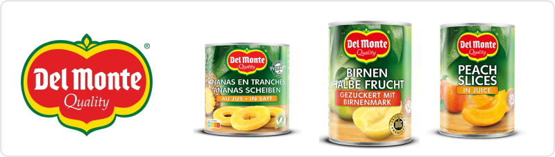 Del Monte fruits and canned goods