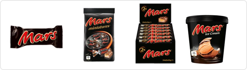 Mars Riegel Produkte